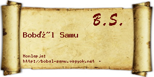 Bobál Samu névjegykártya